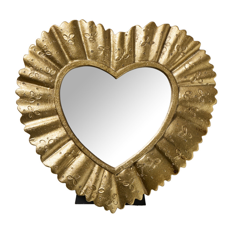 Spiegel hart klein - goud - 17x17 cm