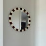 Spiegel streep acryl - bruin/beige - ø50 cm
