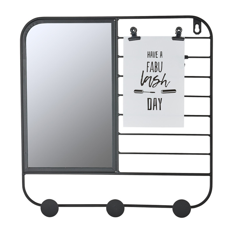 Spiegel/wandrekje inclusief clips - 32x33 cm