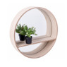 Ronde spiegel met plankje - hout - 40 cm