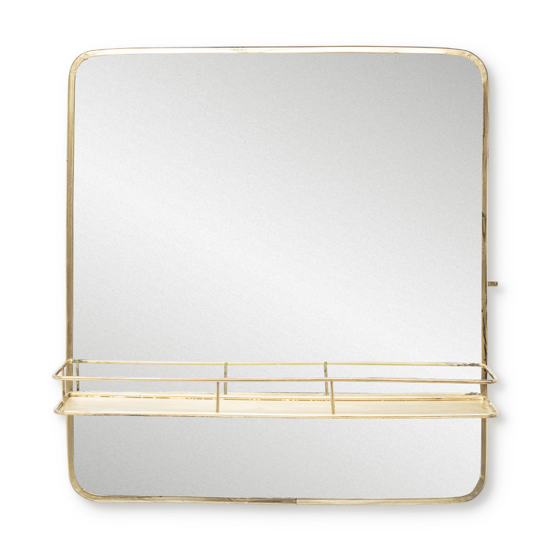 Spiegel met plankje - goud - 40x10x43 cm