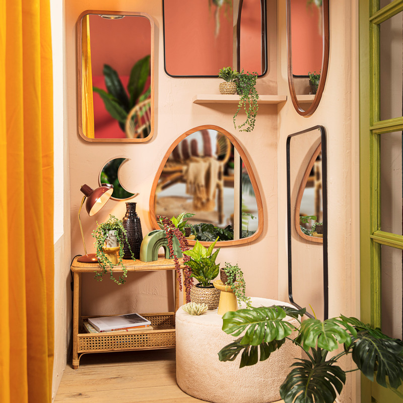 Spiegel maan - rose goud - 20x25cm