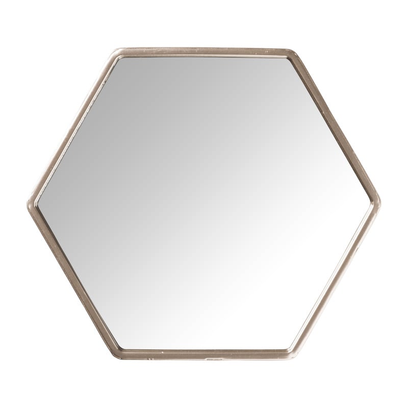Spiegel hexagon - rose goud - ø24 cm