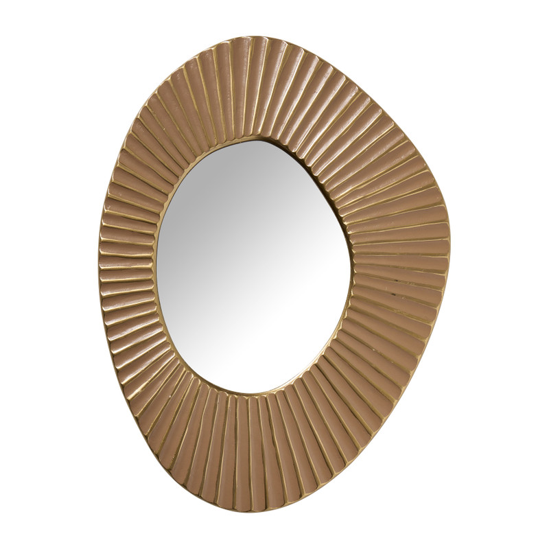 Spiegel relief streep - bruin - 40x29.5x1.5 cm