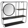 Wandkastje met spiegel - zwart - 50x45x12 cm
