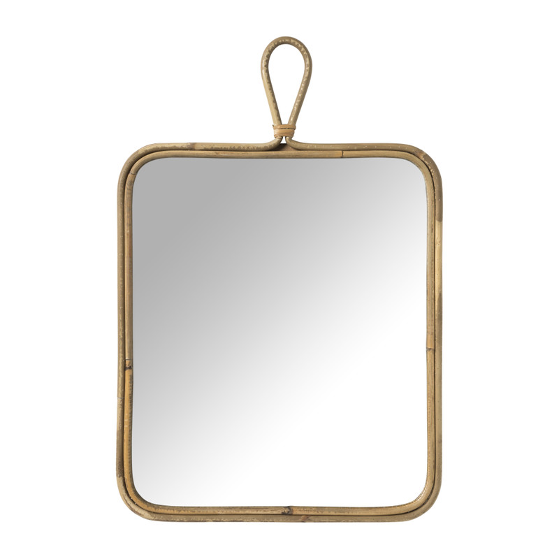 Spiegel rotan rechthoek - naturel - 45x30x1 cm