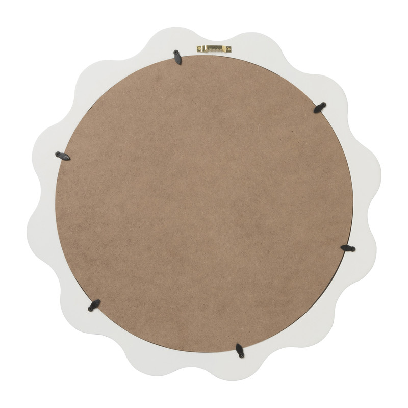 Spiegel met golfrand - wit - ø41 cm