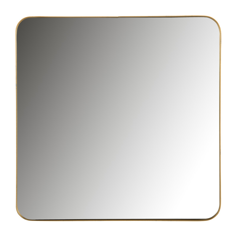 Spiegel metaal - goudkleurig - 40x40 cm