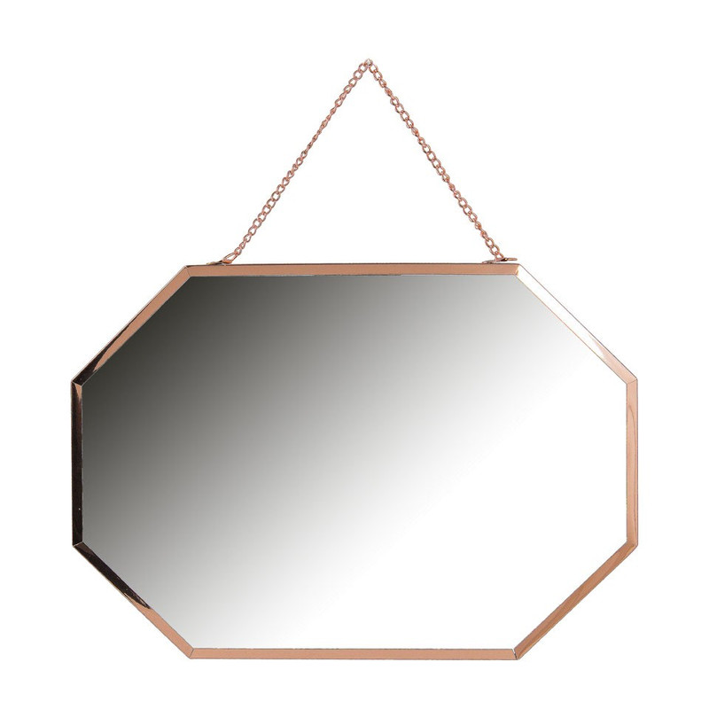 Roei uit Bakken Portiek Spiegel 6-kantig - koperkleur - 20x30 cm | Xenos
