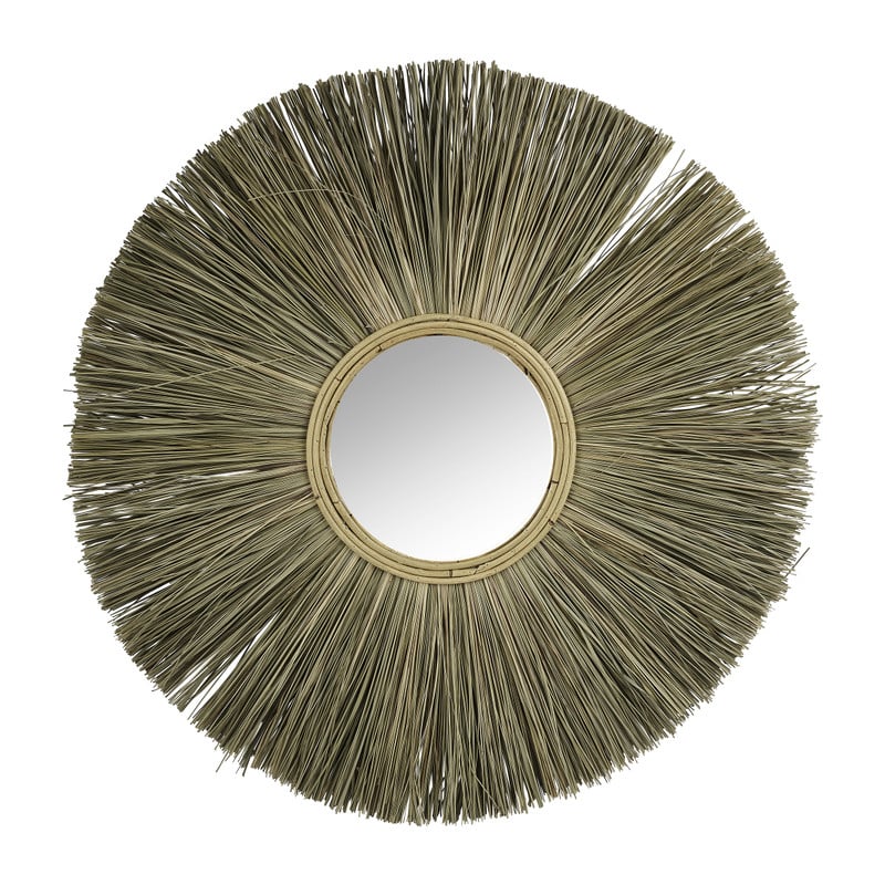 Zonnespiegel met stro rand - ø78 cm