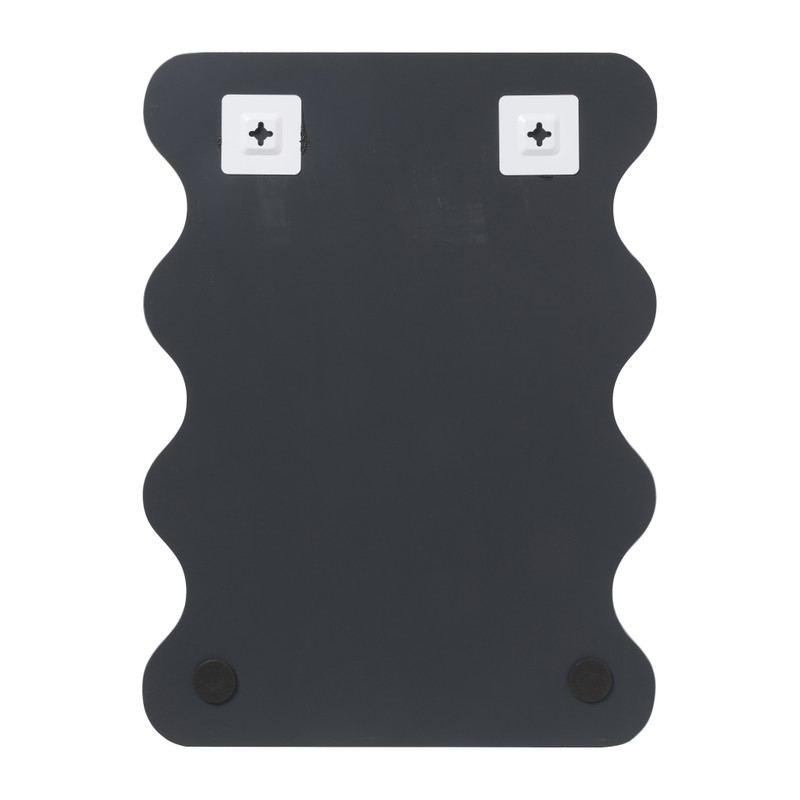 Spiegel organisch met golfrand - zilverkleurig - 50x37 cm