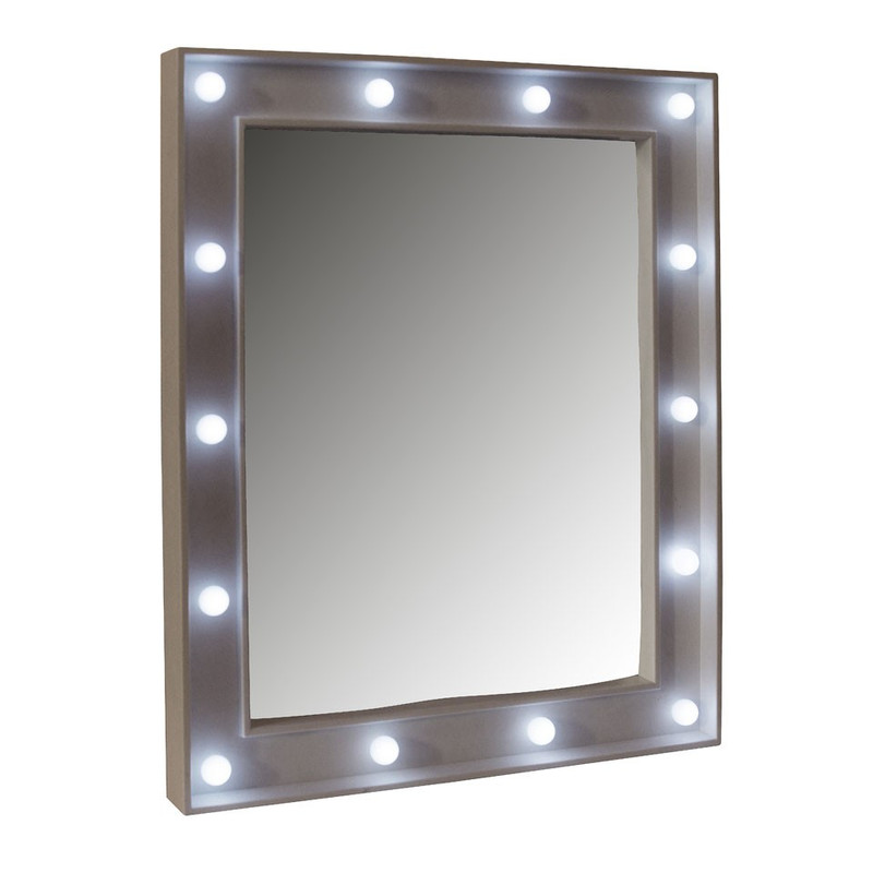 Blaze milieu Clancy Spiegel met LED lichtjes - make-up spiegel - 39x49 cm | Xenos