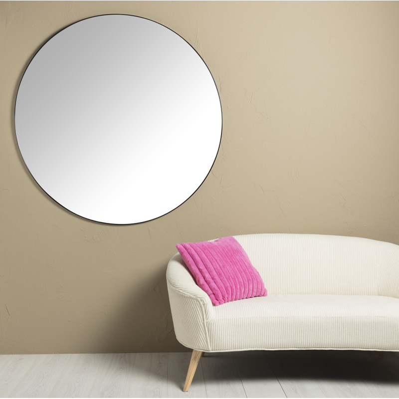 Ronde spiegel - ø120 cm - zwart metalen lijst