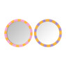 Spiegel geblokt rond - roze/oranje - ø30 cm
