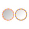 Spiegel geblokt rond - paars/oranje - ø30 cm