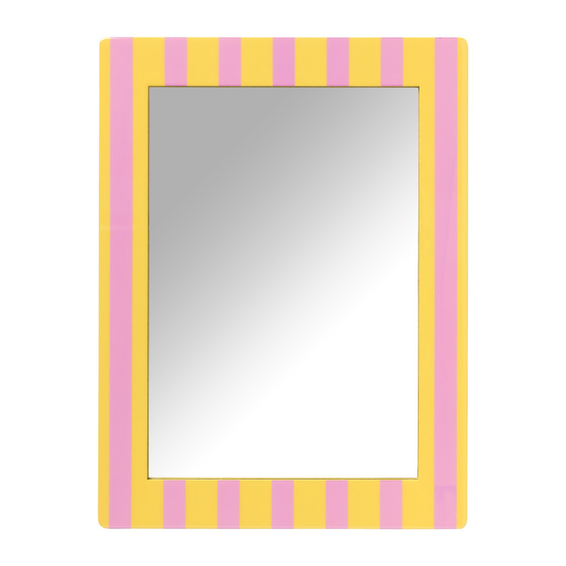 Spiegel gestreept rechthoek - paars/oranje - 40x30 cm