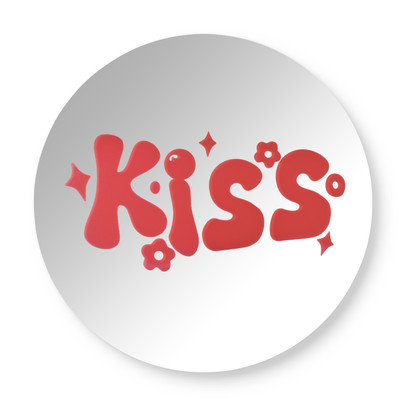 Spiegel kiss - rood - ø30 cm