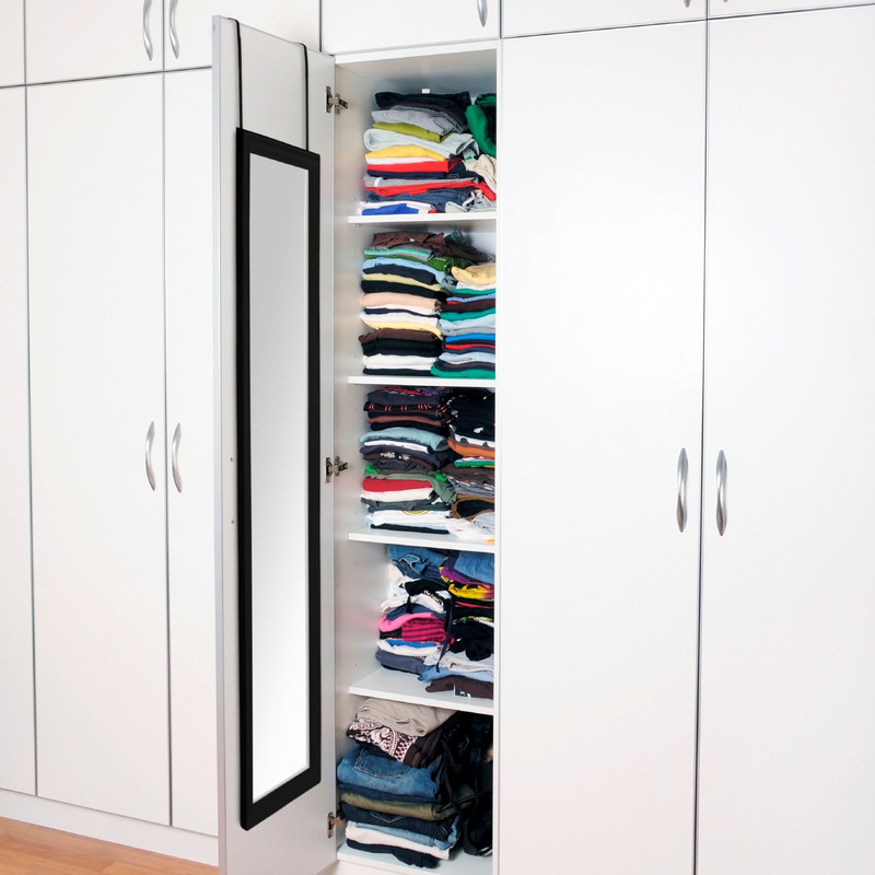 Deurspiegel - zwart - 34x124 cm