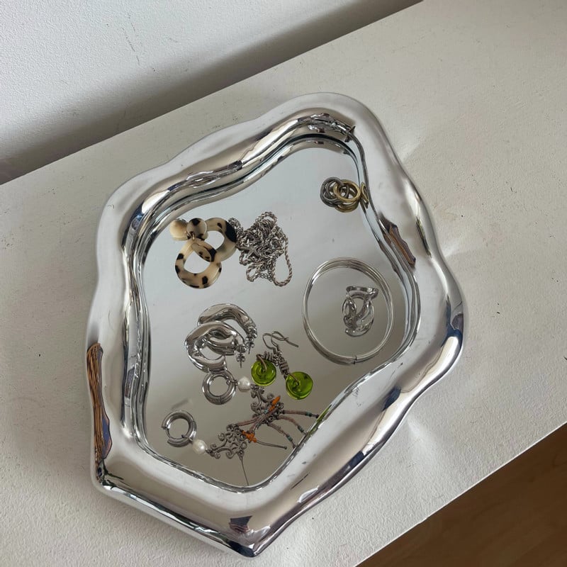 Spiegel golf - zilverkleurig - 25x30 cm