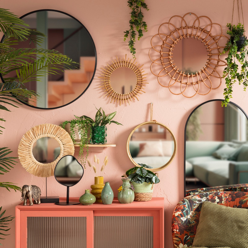 Spiegel Basix ovaal - zwart - 40x80 cm 