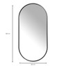 Spiegel basix ovaal - zwart - 40x80 cm