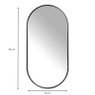 Spiegel basix ovaal - zwart - 50x100 cm