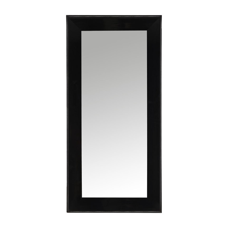 Verplaatsbaar tapijt Volg ons Spiegel glossy - zwart - 65x135 cm | Xenos