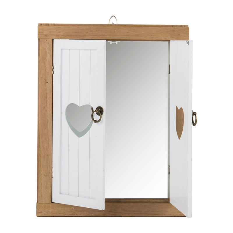 Spiegel met hartdeurtjes - 45x36 cm