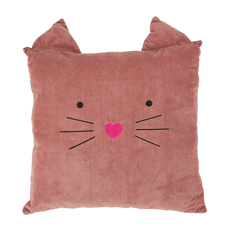 Sierkussen kat - roze - 38x38 cm 