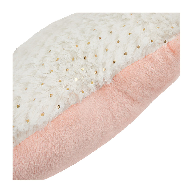 Sierkussen ijsje - roze/wit - 37x23 cm 