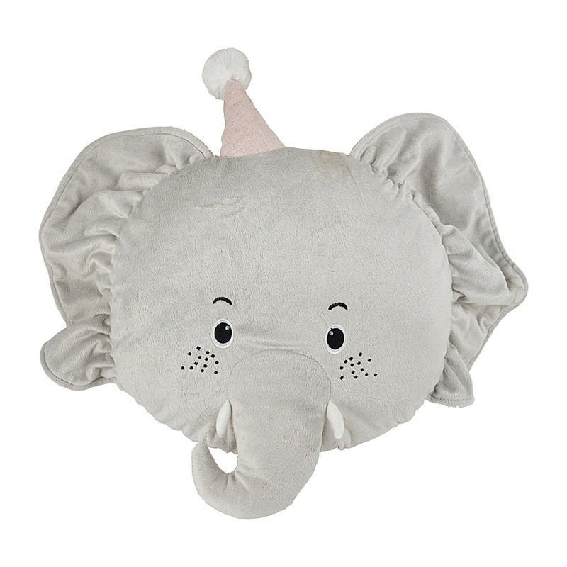 Sierkussen olifant - grijs - 42x47 cm 