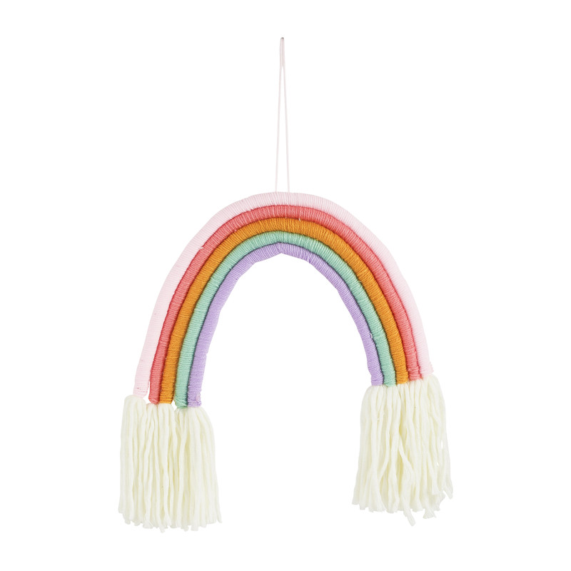 Wandhanger regenboog met franjes - 31x25 cm