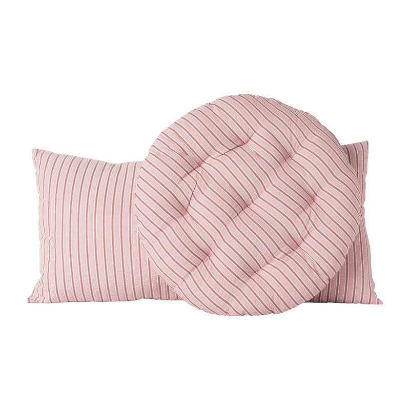 Kussen streep rond - roze - ø36 cm