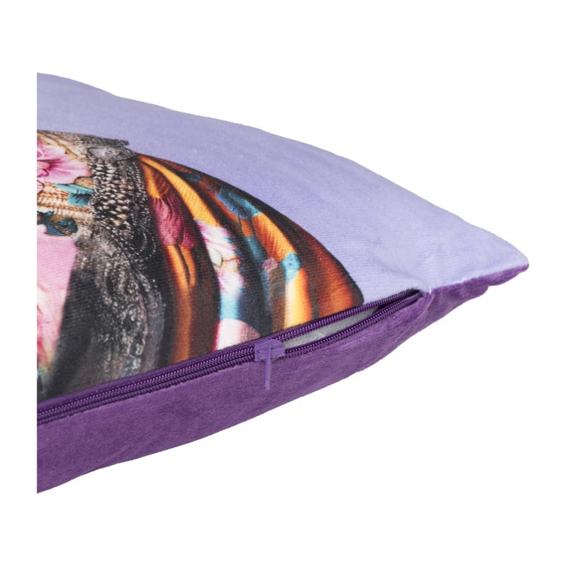 Kussen met giraf - paars - 45x45 cm