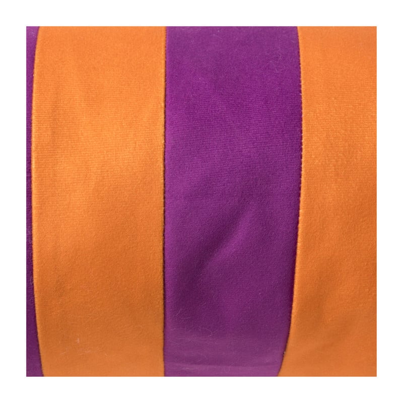 Bolster kussen met strepen - paars/oranje - ø18x45 cm