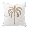 Kussen palmboom - blauw/wit/goud - 45x45 cm