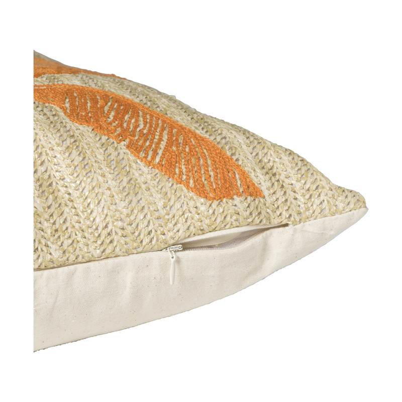 Kussen palmboom - beige/oranje - 43x43 cm