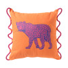 Kussen luipaard met koord - oranje/roze - 45x45 cm