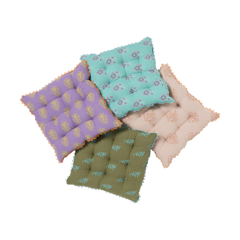 Zitkussen met print - roze - 38x38 cm