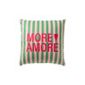 Kussen more amore - groen/roze - 30x30 cm