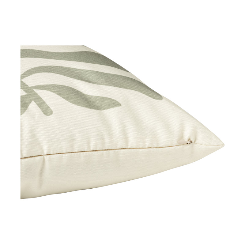 Kussen organisch blad - groen/beige - 45x45 cm