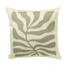 Kussen organisch blad - groen/beige - 45x45 cm