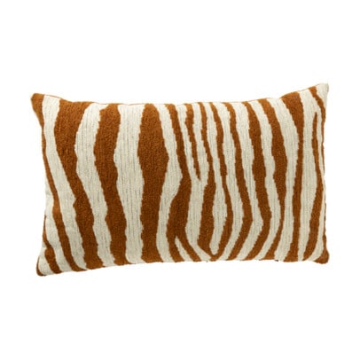 Kussen zebraprint - terra/wit - 30x50 cm