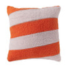 Kussen teddy streep - rood/oranje - 45x45 cm