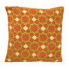 Kussen jacquard bloemen - oranje - 45x45 cm