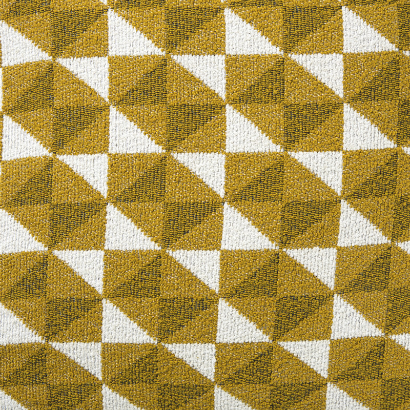 Kussen jacquard driehoek - geel - 45x45 cm