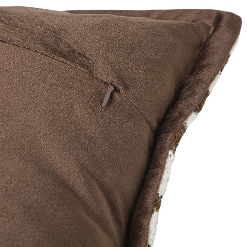 Kussen jacquard zebra - bruin/wit - 45x45 cm