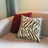 Kussen jacquard zebra - bruin/wit - 45x45 cm