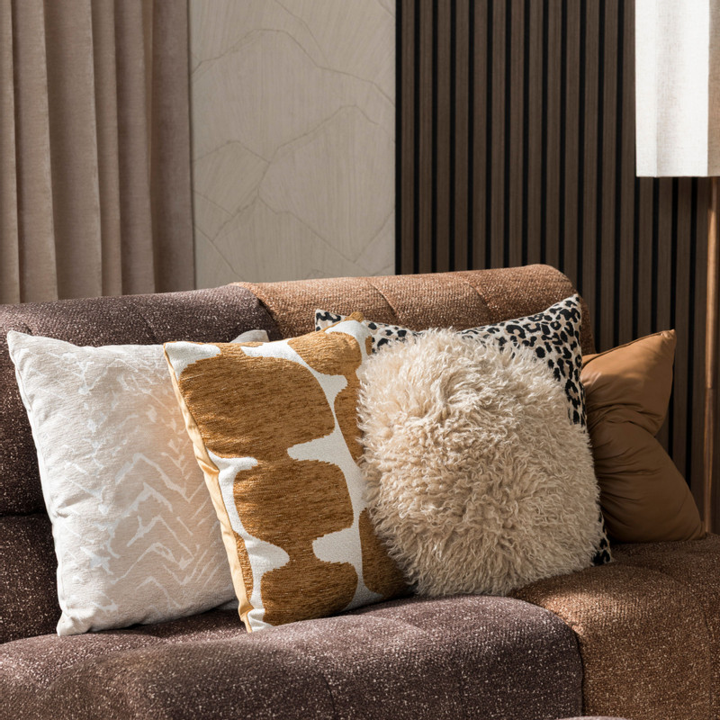 Kussen jacquard zigzag - beige - 45x45 cm