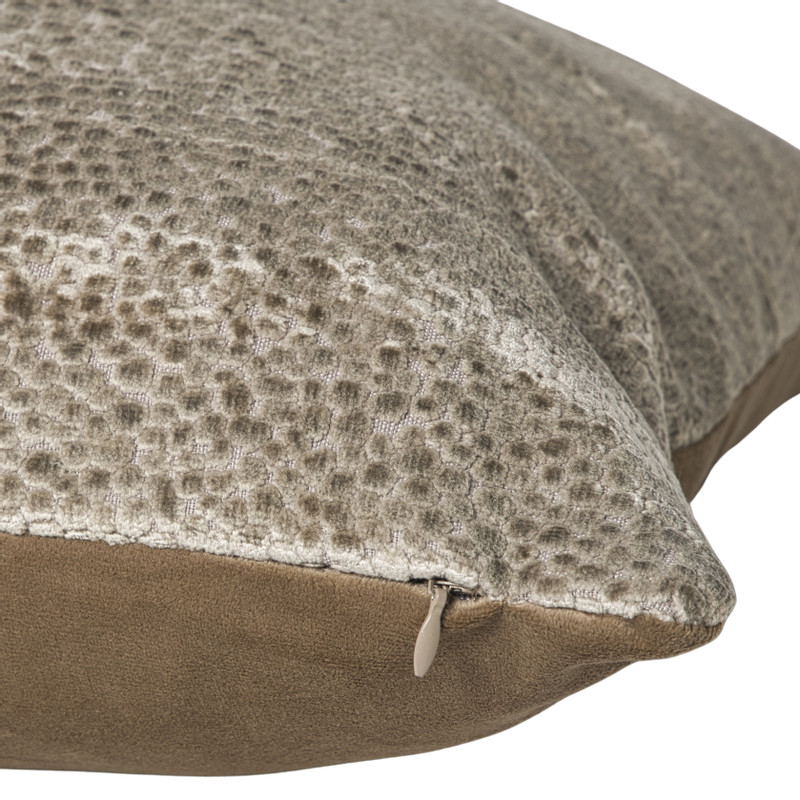 Kussen jacquard geschubt - bruin - 45x45 cm